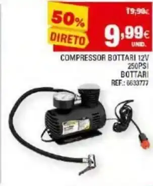 Continente Compressor Bottari 12V 250PSI Bottari Ref:6633777 promoção