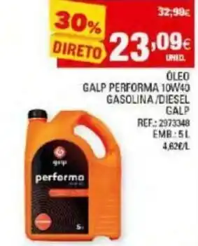 Continente Óleo Galp Performa 10W40 Gasolina/Diesel Galp 5L promoção