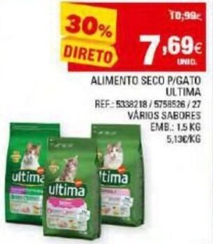 Continente Alimento Seco P/Gato Ultima 1.5kg promoção