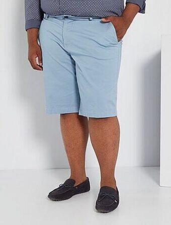 Kiabi Bermudas chino em sarja de algodão promoção