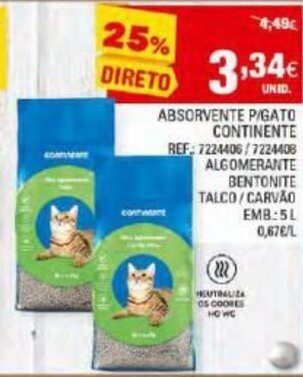 Continente Absorvente P/Gato Continente 5L promoção