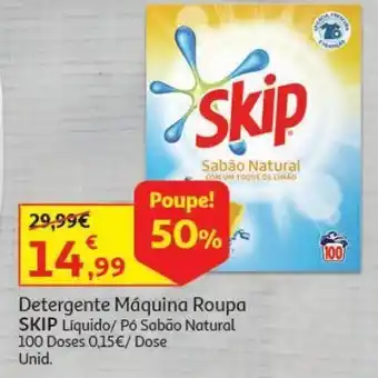 Auchan Det. roupa máq. liquído skip:sabão natural 100d promoção