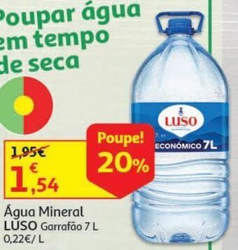 Auchan Água mineral luso:garrafão 7l promoção