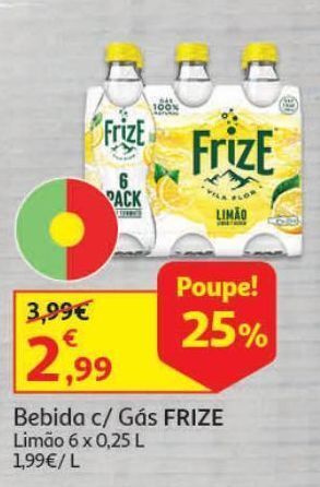 Auchan Bebida c/ gás frize:limão 6x0.25l promoção