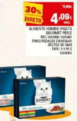 Continente Alimento Humido P/Gato Gourmet Perle 8x85g promoção