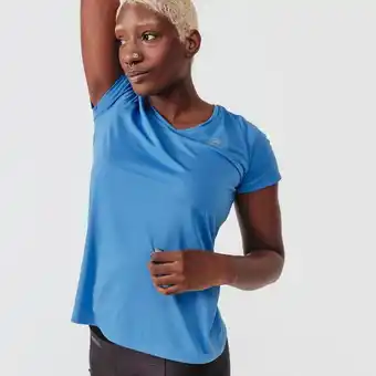 Decathlon T-shirt de corrida run dry+ mulher azul promoção
