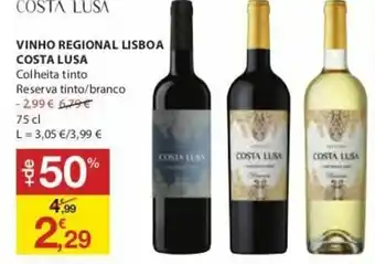 E.Leclerc Vinho Regional Lisboa Costa Lusa 75cl promoção