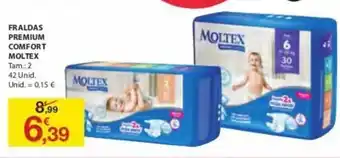 E.Leclerc Fraldas Premium Comfort Moltex 42 Unid promoção
