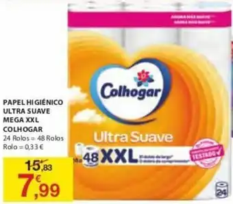 E.Leclerc Papel Higiénico Iltra Sauve Mega XXL Colhogar 24 Rolos =48 Rolos promoção
