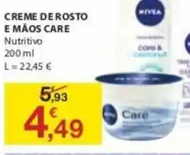 E.Leclerc Nivea Creme de Rosto e Mãos Care 200ml promoção