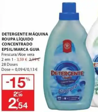E.Leclerc Detergente Máquina Roupa Líquido Concentrado Epsil/Marca Guia promoção
