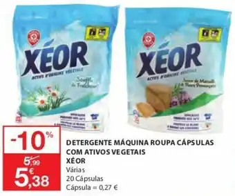 E.Leclerc Xéor Detergente Máquina Roupa Cápsulas com Ativos Vegetais promoção
