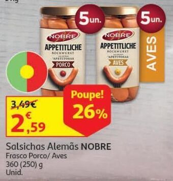 Auchan Salsichas aves nobre promoção