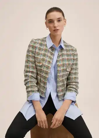 Mango Colete de tweed com botões de joia promoção