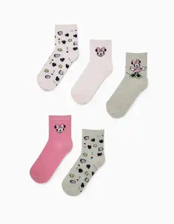 Zippy 5 pares de meias para menina 'minnie', rosa/cinza promoção