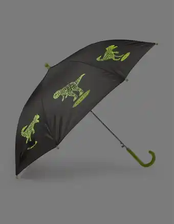 Zippy Guarda-chuva brilha no escuro para menino 'dinossauro', cinza escuro/verde lima promoção