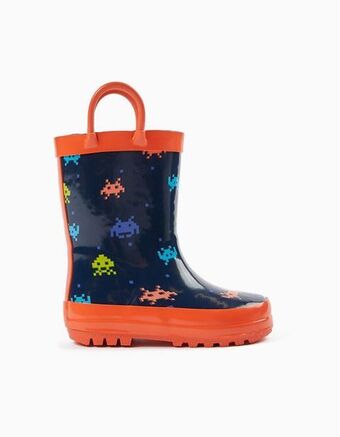Zippy Galochas de borracha para bebé menino 'gaming', azul escuro/coral promoção