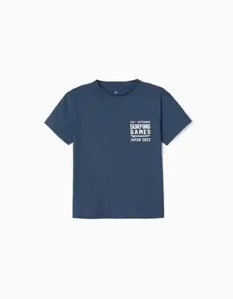 T-shirt para menino 'surfing games', azul