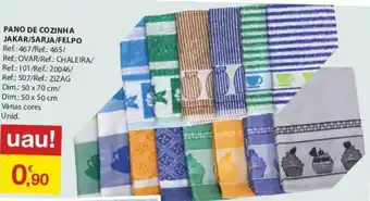 E.Leclerc Pano de Cozinha Jakar/ Sarja/Felpo 50x70cm/ 50x50cm promoção