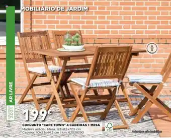 Bricomarché Conjunto "Cape Town" + 4 Cadeirões + Mesa promoção