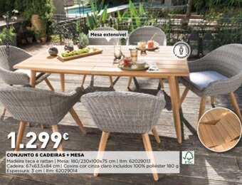 Bricomarché Conjunto 6 Cadeiras + Mesa promoção