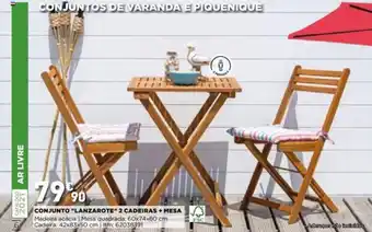 Bricomarché Conjunto "Lanzarote" 2 Cadeiras + Mesa promoção