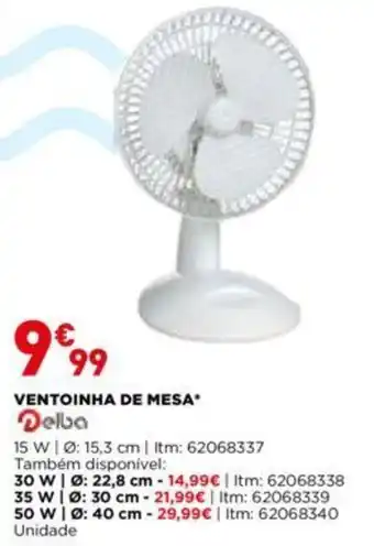 Bricomarché Ventoinha de Mesa Delba 15W 15,3cm promoção