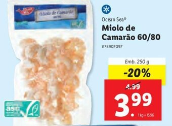 Lidl Miolo de Camarão 60/80 250g promoção