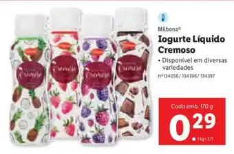 Lidl Iogurte Líquido Cremoso 170g promoção