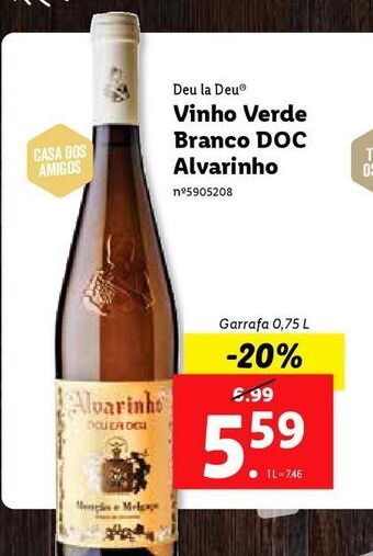 Lidl Vinho verde alvarinho promoção