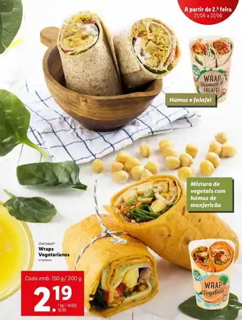 Lidl Wraps Vegetarianos 150g/200g promoção