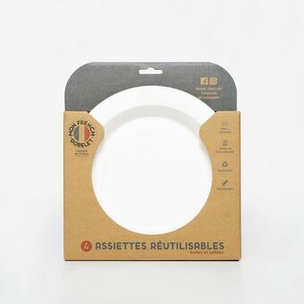 Hôma Conjunto 4 pratos unie branco 23cm promoção