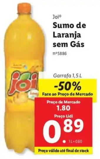 Lidl Joi Sumo de Laranja sem Gás 1,5L promoção