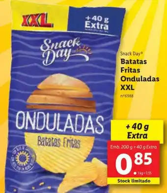 Lidl Snack Day Batatas Fritas Onduladas XXL 240g promoção