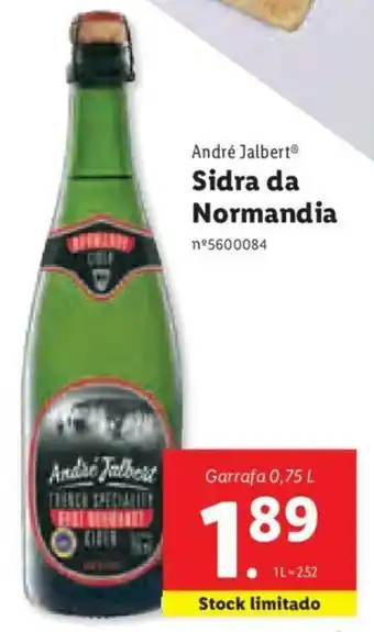 Lidl André Jalbert Sidra da Normandia 0,75L promoção