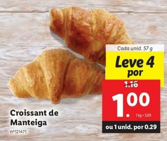 Lidl Croissant de Manteiga 57g promoção