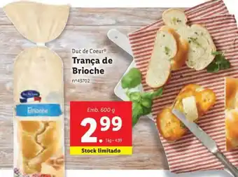 Lidl Trança de Brioche 600g promoção
