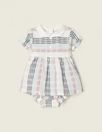 Vestido com tapa-fraldas incorporado para recém-nascida 'b&s', branco