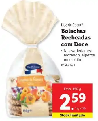 Lidl Bolachas Recheadas com Doce 350g promoção