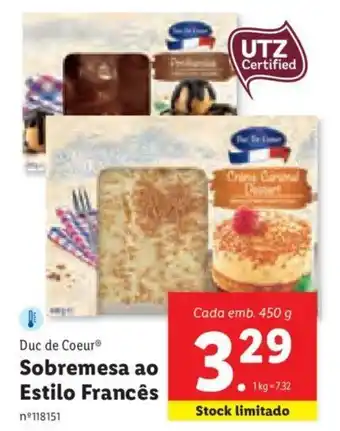 Lidl Sobremesa ao Estilo Francês 450g promoção