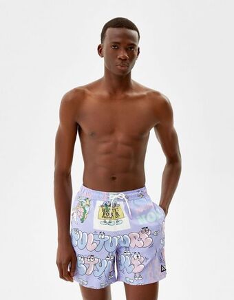 Bershka Calções de banho funny print promoção