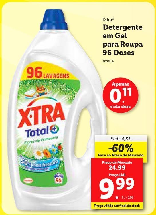 Promoção Detergente líquido xtra em Lidl