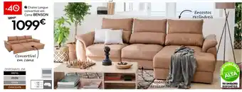 Conforama Benson Chaise Longue Convertível em Cama promoção