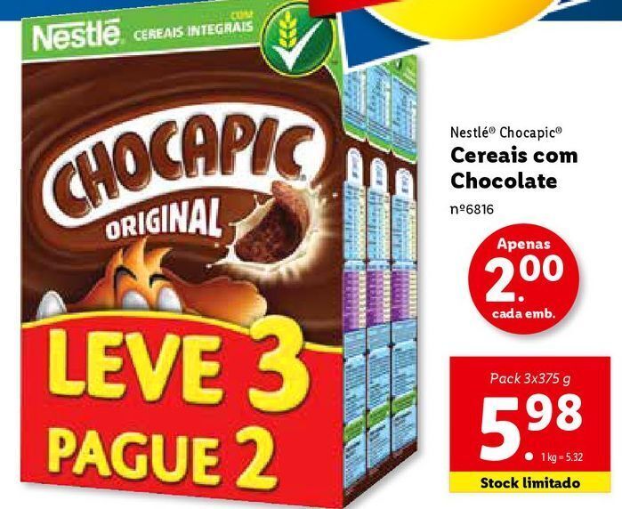 Promoção Cereal com chocolate chocapic em Lidl