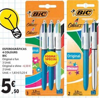 E.Leclerc Esferográficas 4 colours bic promoção