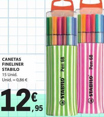 E.Leclerc Canetas fineliner stabilo promoção