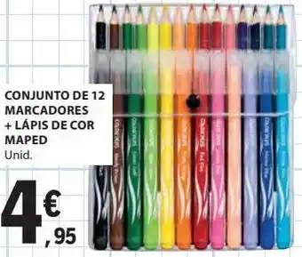 E.Leclerc Conjunto de 12 marcadores + lapis de cor maped promoção