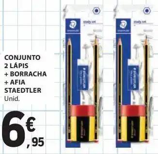 Conjunto de 2 lápis + borracha + afia staedtler