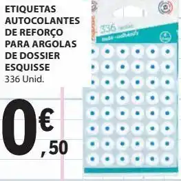 E.Leclerc Etiquetas autocolantes de reforço para argolas de dossier esquisse promoção