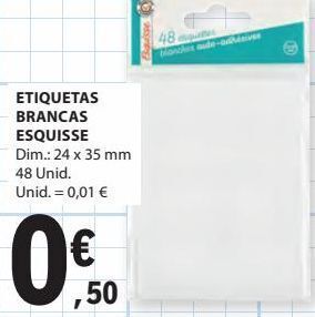E.Leclerc Etiquetas brancas esquisse promoção